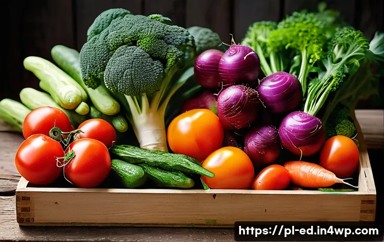 한 그릇 식사에서 필요한 채소 종류 - A vibrant and detailed still life of fresh seasonal vegetables from a Polish local market, featuring...